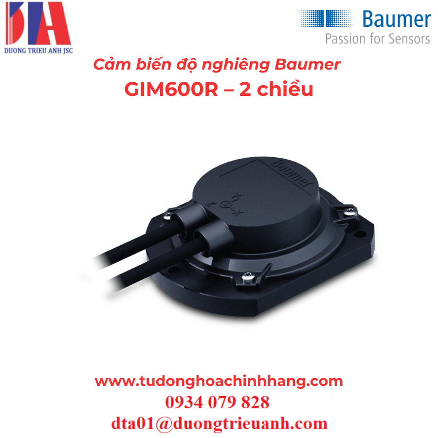 Cảm biến độ nghiêng Baumer GIM600R – 2 chiều